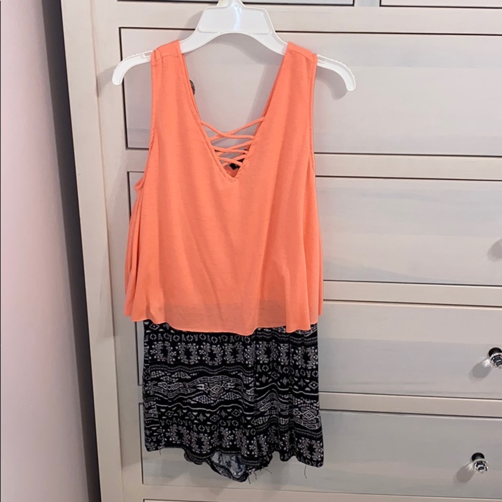 Rue 21 Coral and Black Romper